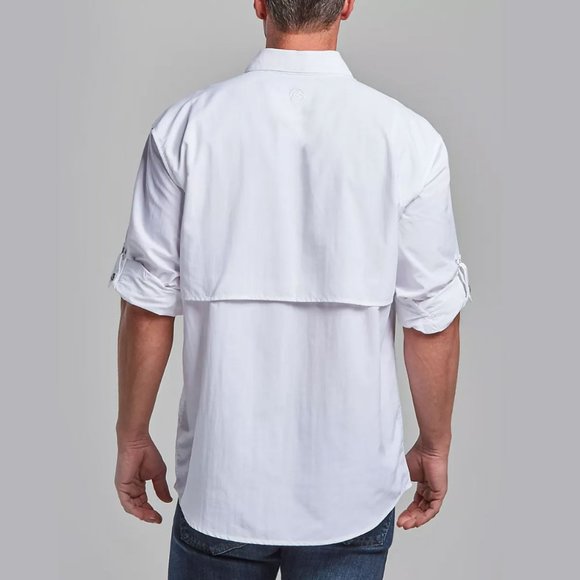 Magellan Outdoors Men's Laguna Madre Solid Long Sleeve Fishing Shirt - Picture 2 of 5